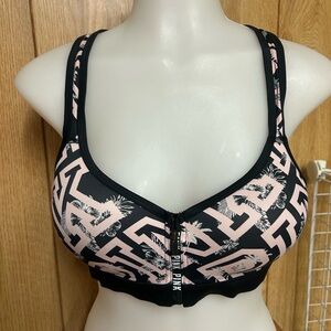Victoria’s Secret Pink & Black Ultimate Push Up Sports Bra Size M
